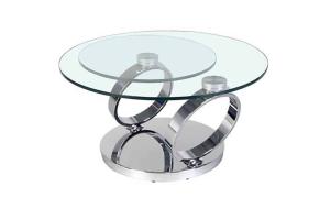 СТОЛ ЖУРНАЛЬНЫЙ DOUBLE RING 800x1350x420 СТЕКЛО ПРОЗРАЧНЫЙ PRESTOL