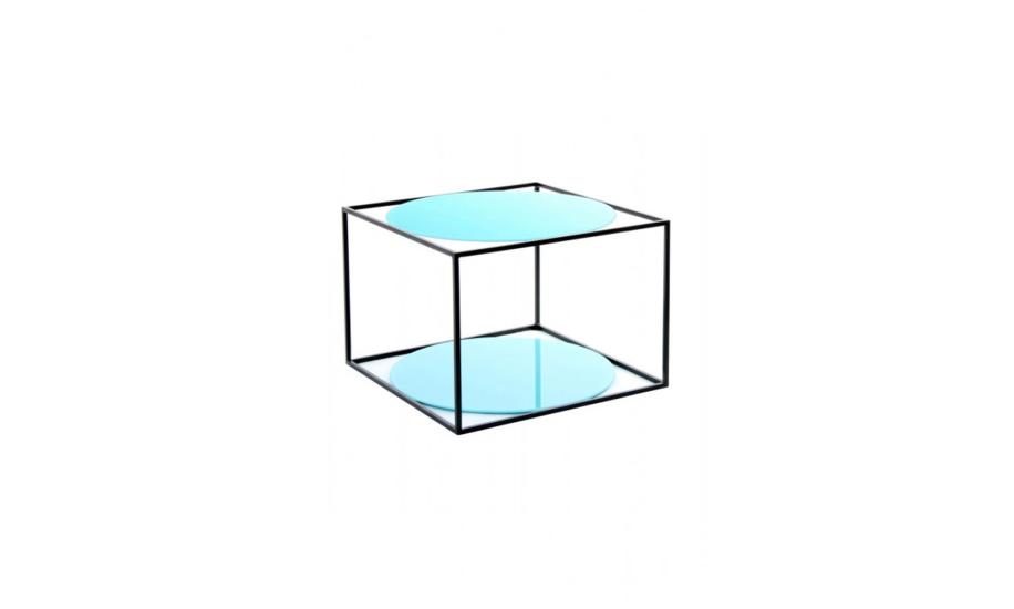 Купити  СТІЛ ЖУРНАЛЬНИЙ CUBE 500x500х360 ГОЛУБИЙ/ЧОРНИЙ ARHOME