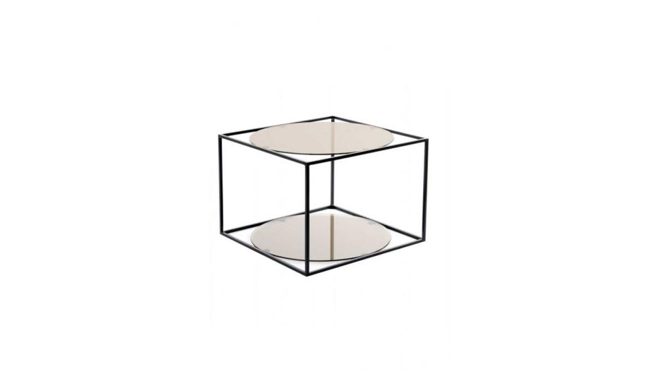 Купить СТОЛ ЖУРНАЛЬНЫЙ CUBE 500x500х360 СЕРЫЙ/ЧЕРНЫЙ ARHOME