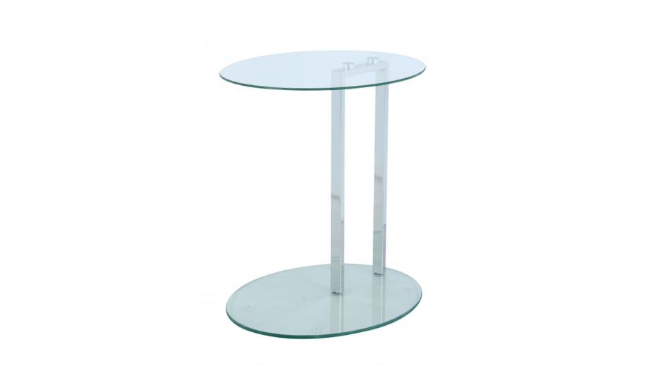 Купити  СТІЛ ЖУРНАЛЬНЫЙ МАRК 355x457х490 ПРОЗОРИЙ/ХРОМ ARHOME
