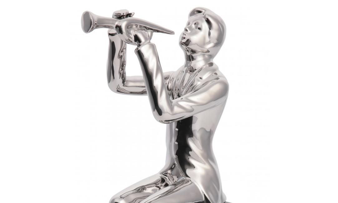 Купити СКУЛЬПТУРА  TROMBONE PLAYER 90x110x340 SILVER ARHOME